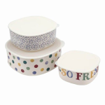 Emma Bridgewater - Tufne višebojne Set 3 četvrtaste kutije od melamina