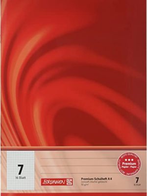 Schulheft Vivendi A4 7 mm kariert, Lin. 7 rot