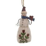 Folklore snowman w/heart h/o