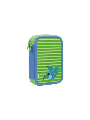 Filled double decker pencil case Coconut, green