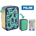 Filled triple decker pencil case Net&Lit, green