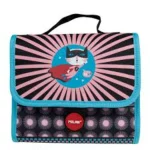 Carrying case with 3 filled pencil cases Super Heroes, pink