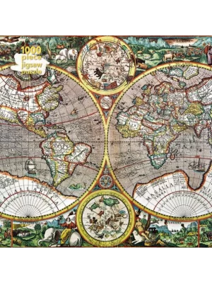 Adult Jigsaw Puzzle Pieter van den Keere: Antique Map of the World : 1000-piece Jigsaw Puzzles