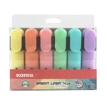 BRIGHT LINER PLUS Set Pastel, kosi vrh ravnog oblika, mix boja, 6/1 u plastičnoj kutiji