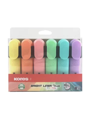 BRIGHT LINER PLUS Set Pastel, kosi vrh ravnog oblika, mix boja, 6/1 u plastičnoj kutiji 1