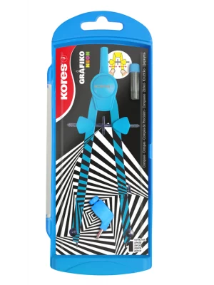 Šestar GRAFIKO NEON, metalni sa brzim podešavanjem i visoke preciznosti, sadrži adapter i minice za olovku, 4 neon boje,
1/1, u plastičnoj kutiji
