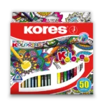 Drvene trouglaste bojice "KOLORES Mandalas", od 3 mm sa poljem za ime i za bojenje iz hobija, 50/1 u plastičnoj kutiji koja visi