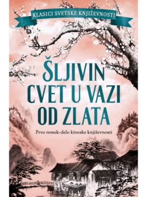 Šljivin cvet u vazi od zlata
