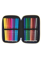 081364TNG Filled triple decker pencil case Tangled Monkeys, blue - Image 3