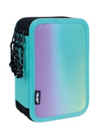 081364SN1GR Filled triple decker pencil case Sunset, green