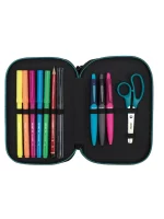 081364SN1GR Filled triple decker pencil case Sunset, green - Image 3