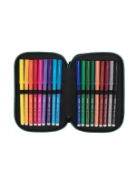 081364SN1GR Filled triple decker pencil case Sunset, green - Image 4