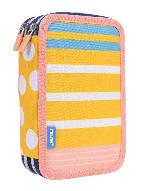 081264SM2 Filled double decker pencil case Swims 2 special series, pink and yellow - Image 1