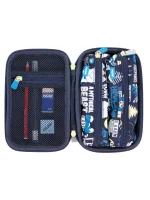 08874YT2 Semi-rigid kit with 2 filled pencil cases The Yeti 2 special series, navy blue - Image 2