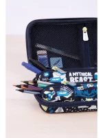 08874YT2 Semi-rigid kit with 2 filled pencil cases The Yeti 2 special series, navy blue - Image 3