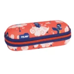 081145NJ Semi-rigid oval pencil case Ninjutsu special series, red