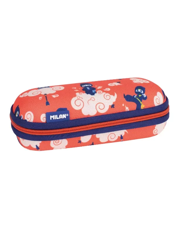 081145NJ Semi-rigid oval pencil case Ninjutsu special series, red - Image 1