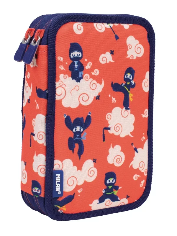 081264NJ Filled double decker pencil case Ninjutsu special series, red - Image 1