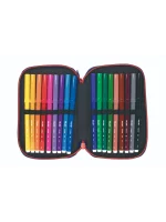 081264NJ Filled double decker pencil case Ninjutsu special series, red - Image 2