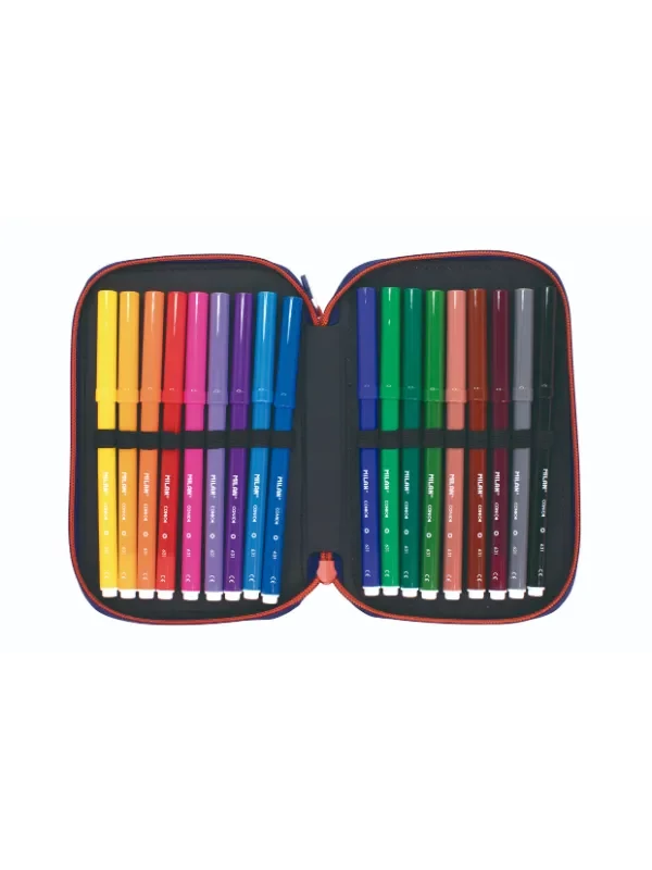 081264NJ Filled double decker pencil case Ninjutsu special series, red - Image 2