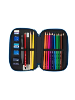 081264FNB Filled double decker pencil case The Fun series, blue