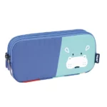 081135FAB 3 zip pencil case FUN ANIMALS Special Series, blue