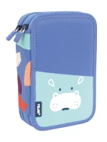 081264FAB Filled 2 decker pencil case FUN ANIMALS Special Series, blue