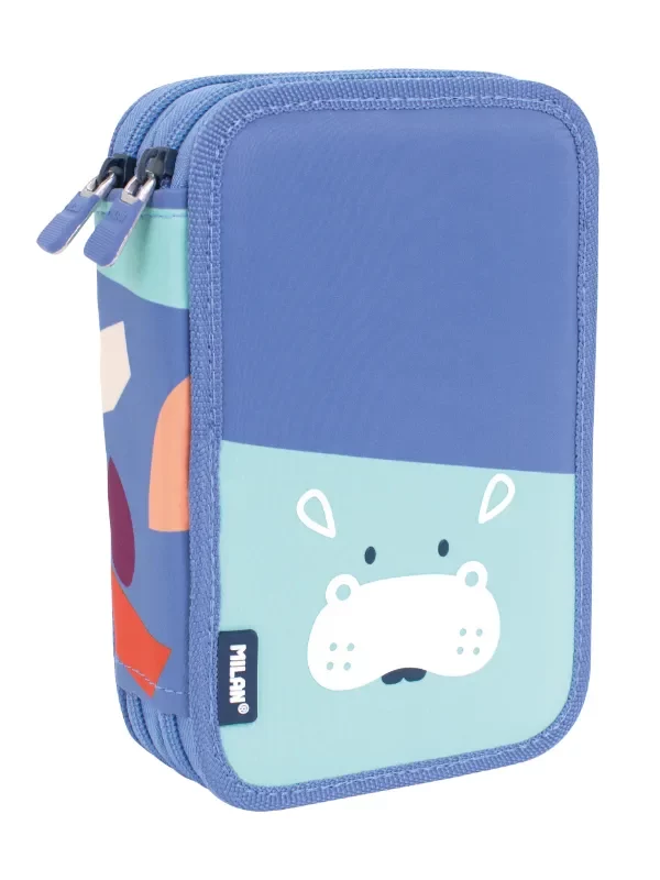 081264FAB Filled 2 decker pencil case FUN ANIMALS Special Series, blue - Image 1