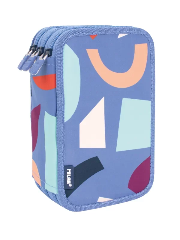 081364FAB Filled 3 decker pencil case FUN ANIMALS Special Series, blue - Image 1