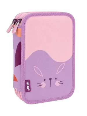 081264FAPR Filled 2 decker pencil case FUN ANIMALS Special Series, violet