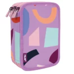 081364FAPR Filled 3 decker pencil case FUN ANIMALS Special Series, violet
