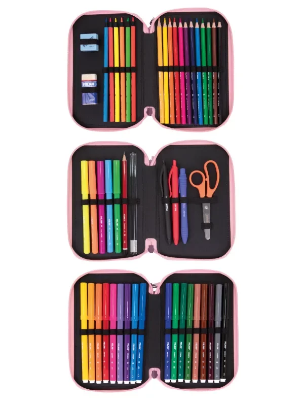 081364FAPR Filled 3 decker pencil case FUN ANIMALS Special Series, violet - Image 2