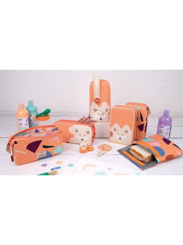 081135FARN 3 zip pencil case FUN ANIMALS Special Series, orange 3