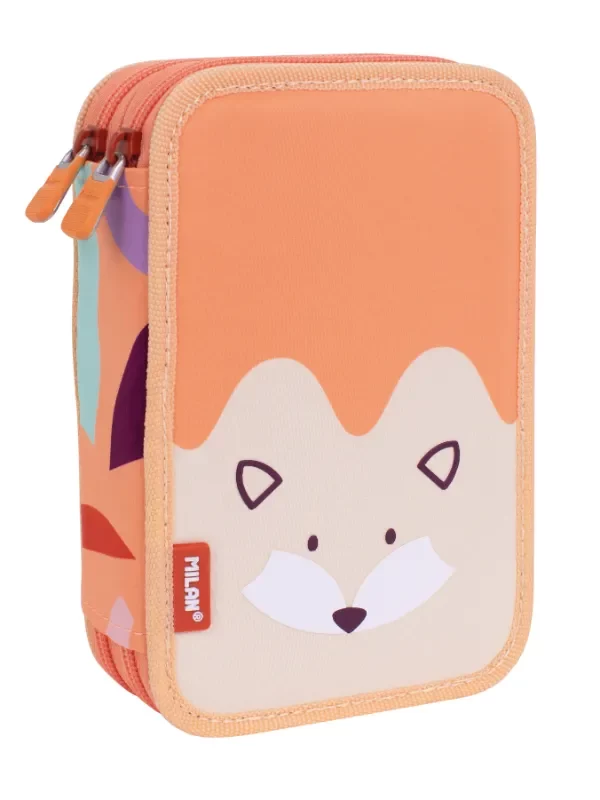 081264FARN Filled 2 decker pencil case FUN ANIMALS Special Series, orange - Image 1