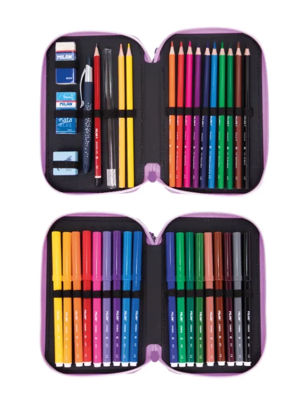 081264S Filled double decker pencil case Frutikis special series, green and orange 2