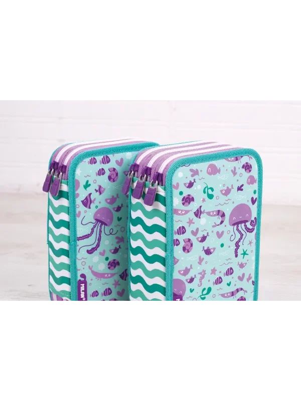 081264S Filled double decker pencil case Frutikis special series, green and orange 3