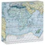 Vintage Maps Mini FlipTop Notecard Box - Mini FlipTop Notecards
