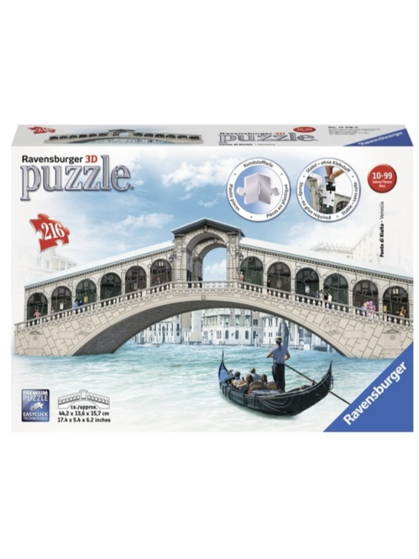 4005556125180 Ravensburger 3D Puzzle - Rialto Most Ra12518 - Slika 1