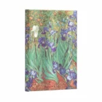 VAN GOGH'S IRISES, MIDI UNLINED JOURNAL : Hardcover, 120 gsm, ribbon marker, memento pouch, elastic closure, book edge printing