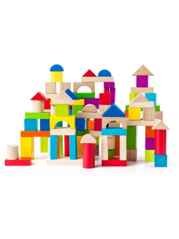 8591864909056 90905 Drvene kocke u boji, 100 delova 8591864909056 - Slika 1