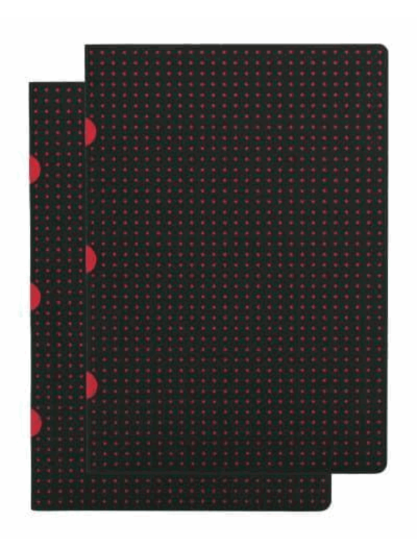 9781439791936 Black on Red Paper-Oh Cahier Circulo A5 Gridded - Slika 1