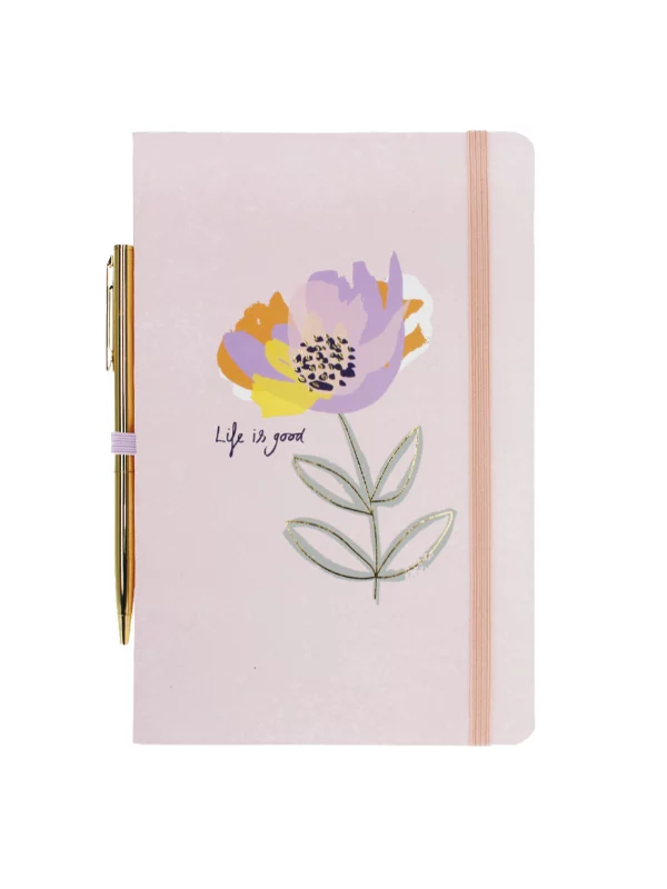 Notes Sa Hem.Olovkom Pink Flower A5 - Image 1