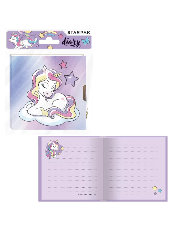 Dnevnik Sa Kljucicem 13,5X13,5Cm Unicorn Pastel 1