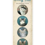 Ivory Cats Slim Calendar 2024
