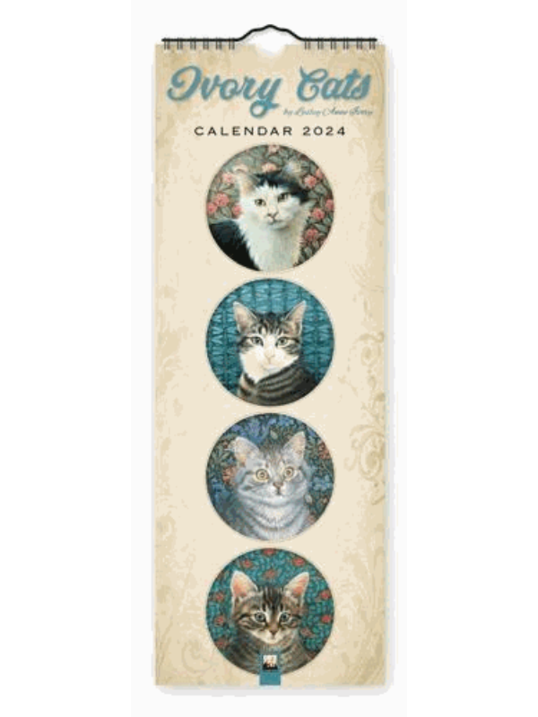 9781804174883 Ivory Cats Slim Calendar 2024 - Slika 1