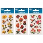 Stikeri 6,6X18Cm Flowers 2 Oivičeni Srebrom