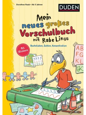 Mein neues großes Vorschulbuch mit Rabe Linus: Buchstaben, Zahlen, Konzentration: Mit Stickern
