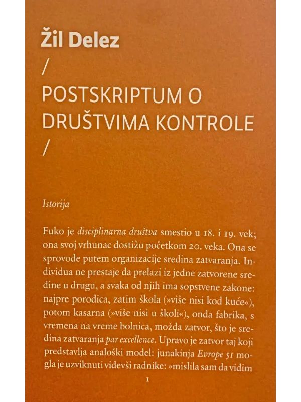 9788661260216 Postskriptum o društvima kontrole - Slika 1