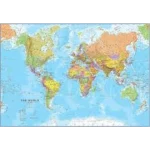 The world political wall map - Zidna karta POLITIČKA - SVET