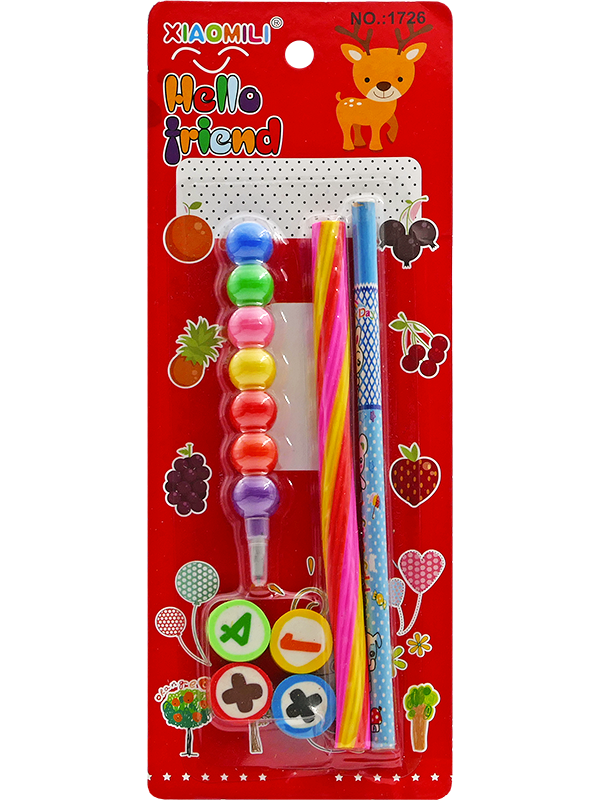6558645217269-1 Školski poklon set - olovke, gumice, marker - Slika 1